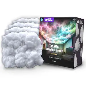 Fluffy Cloud Wall Panels | LED Cloud Ceiling Set - Peel & Stick 3D Panels | 10 Panels - Acoustic Wall Panels Fluffy Cloud Wall Panels | LED Cloud Ceiling Set - Peel & Stick 3D Panels | 10 Panels - Acoustic Wall Panels