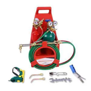 Oxy Acetylene Torch Kit, Torch Set with Cutting Torches, Oxygen Acetylene Cutting Brazing Welding Torch Kit with Oxy Acetylene Tanks, Regulators & Hoses A Oxy Acetylene Torch Kit, Torch Set with Cutting Torches, Oxygen Acetylene Cutting Brazing Welding Torch Kit with Oxy Acetylene Tanks, Regulators & Hoses A
