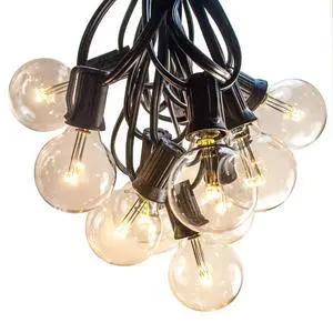 100 FT Outdoor LED String Lights - G40 Globe Bulbs (Black Wire) - Outdoor String Lights for Patio, Cafe, Deck, Party & Backyard 100 FT Outdoor LED String Lights - G40 Globe Bulbs (Black Wire) - Outdoor String Lights for Patio, Cafe, Deck, Party & Backyard