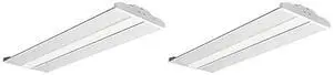 Oslo Compact Linear High Bay Fixture - 42,000 Lumens, Wattage and CCT Selectable, 120-277V LED Light, 24 x 14.2 x 1.6 Inches, 300W, Pack of 2 Oslo Compact Linear High Bay Fixture - 42,000 Lumens, Wattage and CCT Selectable, 120-277V LED Light, 24 x 14.2 x 1.6 Inches, 300W, Pack of 2