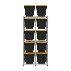 Bin Storage Rack for 12 Gallon Storage Totes Includes 10 Bins - Garage or Holiday Organization, Declutter, NSF Certified, Zinc Plated, Heavy Duty Steel, 21.5"x34.25"x68" Bin Storage Rack for 12 Gallon Storage Totes Includes 10 Bins - Garage or Holiday Organization, Declutter, NSF Certified, Zinc Plated, Heavy Duty Steel, 21.5"x34.25"x68"