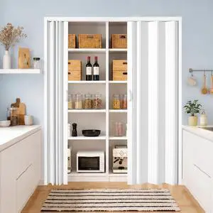 60x80in PVC Accordion Door Interior with Strong Magnetic Closure & Lock | Space saving PVC accordion folding door with magnetic closure & handle, easy to Clean,easy install, ideal for closet,bathroom 60x80in PVC Accordion Door Interior with Strong Magnetic Closure & Lock | Space saving PVC accordion folding door with magnetic closure & handle, easy to Clean,easy install, ideal for closet,bathroom