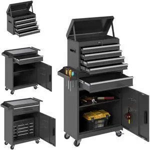 Tool Chest, 5 Drawers Rolling Tool Cabinet, Removable Cabinet Storage Tool Box with Universal Lockable Wheels, Lock Bar, Metal Tool Storage Cart, Tool Box for Garage, Workshop Tool Chest, 5 Drawers Rolling Tool Cabinet, Removable Cabinet Storage Tool Box with Universal Lockable Wheels, Lock Bar, Metal Tool Storage Cart, Tool Box for Garage, Workshop