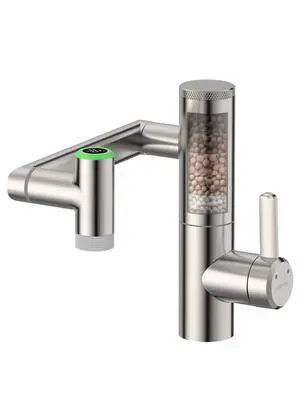 Rotatable Bathroom Faucet with Built-in Filter, Single Hole Sink Faucet with Temperature Display in Fahrenheit, 2 Water Modes, NSF Certified Rotatable Bathroom Faucet with Built-in Filter, Single Hole Sink Faucet with Temperature Display in Fahrenheit, 2 Water Modes, NSF Certified