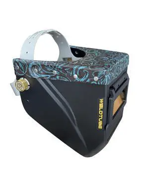 Chopped Leather Top Lowpro Welding Helmet with Aluminum Fasteners & Premium High Visibility HD Gold Coated Welding Lens Chopped Leather Top Lowpro Welding Helmet with Aluminum Fasteners & Premium High Visibility HD Gold Coated Welding Lens