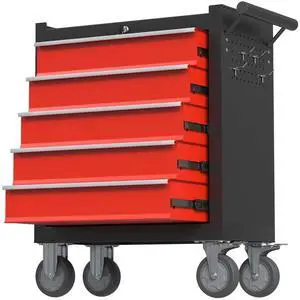 5-Drawer Tool Chest, Rolling Tool Box with Wheels, High Capacity Detachable Mobile Tool Storage Cabinet for Workshop, Garage, Mechanics and Repair Room (BlackRed, 5-Drawer) 5-Drawer Tool Chest, Rolling Tool Box with Wheels, High Capacity Detachable Mobile Tool Storage Cabinet for Workshop, Garage, Mechanics and Repair Room (BlackRed, 5-Drawer)