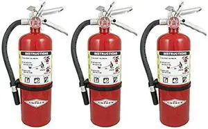 (Lot Of 3) B-500, ABC Fire Extinguishers - Wall Hook Bracket Included, UL. 2A-10B:C Rated (Lot Of 3) B-500, ABC Fire Extinguishers - Wall Hook Bracket Included, UL. 2A-10B:C Rated