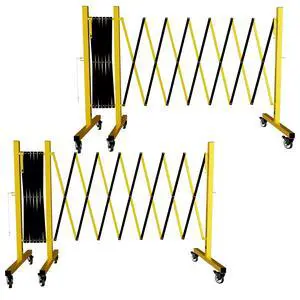 Industrial Expandable Barricade,Folding Security Gate Safety Barricade with Casters,Mobile Barrier Gate Outdoor,Adjustable Traffic Fence for Road Construction, Traffic Control,Pool (17FT-2PCS) Industrial Expandable Barricade,Folding Security Gate Safety Barricade with Casters,Mobile Barrier Gate Outdoor,Adjustable Traffic Fence for Road Construction, Traffic Control,Pool (17FT-2PCS)