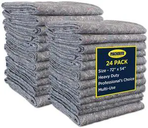 Padded XL Moving Blankets, 24 Pack, Heavy Duty, Eco-Friendly Pads for Packing & Furniture Protection Padded XL Moving Blankets, 24 Pack, Heavy Duty, Eco-Friendly Pads for Packing & Furniture Protection