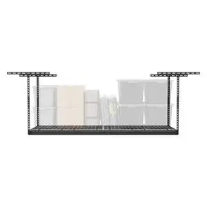 MonsterRax Overhead Garage Storage Racks 3x8 Ceiling Mounted Shelving, Adjustable Hanging Organizer, Heavy Duty Steel, Holds 500 Pounds, Color: White, Adjustable from 24"-45" off the Ceiling MonsterRax Overhead Garage Storage Racks 3x8 Ceiling Mounted Shelving, Adjustable Hanging Organizer, Heavy Duty Steel, Holds 500 Pounds, Color: White, Adjustable from 24"-45" off the Ceiling