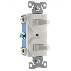 RC103WZ Combo Double Toggle Switch, (1) 1-Pole, (1) 3-Way, 15A, 120/277-Volt, White, (24-Pk) RC103WZ Combo Double Toggle Switch, (1) 1-Pole, (1) 3-Way, 15A, 120/277-Volt, White, (24-Pk)