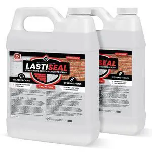 LastiSeal Brick & Concrete Sealer (5 Gal) Deep Seals and Strengthens Brick, Concrete, Pavers & Porous Stone 15-Year Protection Natural Flat Finish LastiSeal Brick & Concrete Sealer (5 Gal) Deep Seals and Strengthens Brick, Concrete, Pavers & Porous Stone 15-Year Protection Natural Flat Finish