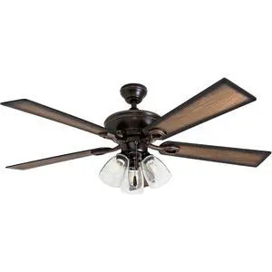 Glenmont, 52 Inch Farmhouse LED Ceiling Fan with Light, Pull Chain, Three Mounting Options, Dual Finish Blades, Reversible Motor - 40278-01 (Oil-Rubbed Bronze) Glenmont, 52 Inch Farmhouse LED Ceiling Fan with Light, Pull Chain, Three Mounting Options, Dual Finish Blades, Reversible Motor - 40278-01 (Oil-Rubbed Bronze)