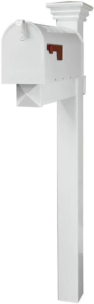 The Buchanan Vinyl/PVC Mailbox Post - Complete Decorative Curbside Mailbox System with Classic Traditional Style (White) The Buchanan Vinyl/PVC Mailbox Post - Complete Decorative Curbside Mailbox System with Classic Traditional Style (White)