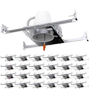 Sunco 24 Pack Can Lights Housing, New Construction, 4 Inch Recessed Cans for Ceiling, TP24 Connector, 120-277V, Air Tight, Steel, IC Rated, Easy Install, Wet Rated, UL Sunco 24 Pack Can Lights Housing, New Construction, 4 Inch Recessed Cans for Ceiling, TP24 Connector, 120-277V, Air Tight, Steel, IC Rated, Easy Install, Wet Rated, UL