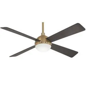 F623L-BBR/SBR Orb 54 Inch Ceiling Fan with Integrated 16W LED Light, Brushed Brass/Soft Brass F623L-BBR/SBR Orb 54 Inch Ceiling Fan with Integrated 16W LED Light, Brushed Brass/Soft Brass