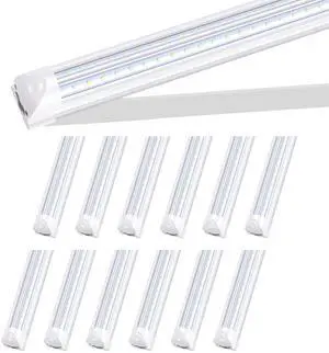 8FT LED Shop Light Fixture,Integrate T8 Linkable Shop Lights,Plug and Play,100W 6000K,Fluorescent Tube Lamp Replacements for Garage Warehouse,Factory, Workshop(12-Pack) 8FT LED Shop Light Fixture,Integrate T8 Linkable Shop Lights,Plug and Play,100W 6000K,Fluorescent Tube Lamp Replacements for Garage Warehouse,Factory, Workshop(12-Pack)