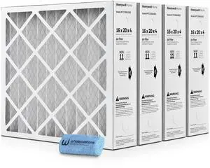 16x20x4 Air Filter Replacement MERV 11, FC100A1003 Pleated HVAC AC Furnace Filters with Cleaning Cloth, 4-Pack (Actual Size: 15.94 x 19.75 x 4.38 Inches) 16x20x4 Air Filter Replacement MERV 11, FC100A1003 Pleated HVAC AC Furnace Filters with Cleaning Cloth, 4-Pack (Actual Size: 15.94 x 19.75 x 4.38 Inches)
