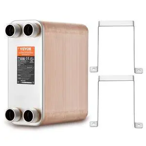 Brazed Plate Heat Exchanger, EATB28-100 5"x12" 100 Plates, Copper 316L Stainless Steel for Floor Heating Water Heating Snow Melting Beer Cooling Brazed Plate Heat Exchanger, EATB28-100 5"x12" 100 Plates, Copper 316L Stainless Steel for Floor Heating Water Heating Snow Melting Beer Cooling