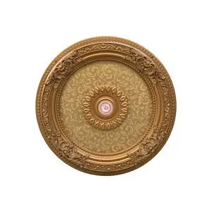 Golden Leaf Chandelier Ceiling Medallion and Fan Medallion, 36 inch Golden Leaf Chandelier Ceiling Medallion and Fan Medallion, 36 inch