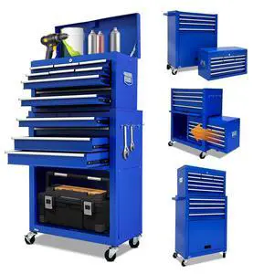 13-Drawer Tool Chest with Wheels,2 in 1 Detachable Rolling Tool Box with Drawers,Large Toolbox with Lock,Mobile Steel Tool Cabinet Storage for Warehouse,Garage-Blue 13-Drawer Tool Chest with Wheels,2 in 1 Detachable Rolling Tool Box with Drawers,Large Toolbox with Lock,Mobile Steel Tool Cabinet Storage for Warehouse,Garage-Blue