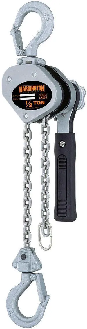 LX Lever Hoist, Hook Mount, 1/4 Ton Capacity, 5' Lift, 8.1" Headroom, 5.9" Lever Length, 0.8" Hook Opening LX Lever Hoist, Hook Mount, 1/4 Ton Capacity, 5' Lift, 8.1" Headroom, 5.9" Lever Length, 0.8" Hook Opening