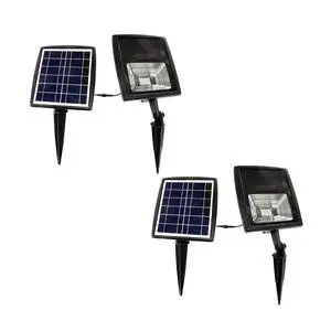 Dual Color Solar Flood Light, Outdoor Black Cast Aluminum, Stake or Flat Mount Uplight for Trees, House, Landscaping, Walls with Detachable Solar Panel 2-Pack 203iP250090 Dual Color Solar Flood Light, Outdoor Black Cast Aluminum, Stake or Flat Mount Uplight for Trees, House, Landscaping, Walls with Detachable Solar Panel 2-Pack 203iP250090