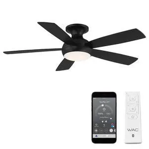 F-035L-MB Odyssey Indoor or Outdoor Flushmount Smart Compatible Ceiling Fan with Remote Control 52in Blade Span Matte Black 3000K Warm White LED F-035L-MB Odyssey Indoor or Outdoor Flushmount Smart Compatible Ceiling Fan with Remote Control 52in Blade Span Matte Black 3000K Warm White LED
