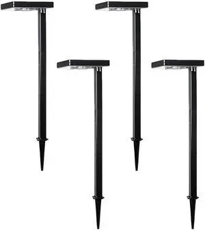 Contemporary Black Square Solar Garden Light, Heavy Duty Cast Aluminum 80 Lumen with Bright White and Warm White LED Options, 26.75 in Tall for Sidewalk, Pathway, 4-Pack 117iP490080 Contemporary Black Square Solar Garden Light, Heavy Duty Cast Aluminum 80 Lumen with Bright White and Warm White LED Options, 26.75 in Tall for Sidewalk, Pathway, 4-Pack 117iP490080