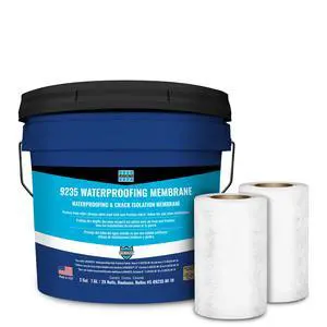 9235 Liquid Waterproofing and Crack Isolation Membrane - Easy to Apply - for Ceramic, Porcelain Tile & Stone - 3.5 Gallon Kit with Waterproofing & Anti-Fracture Fabric 9235 Liquid Waterproofing and Crack Isolation Membrane - Easy to Apply - for Ceramic, Porcelain Tile & Stone - 3.5 Gallon Kit with Waterproofing & Anti-Fracture Fabric