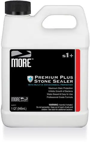 MORE Premium Plus Stone Sealer Protector for Countertops - Natural Stone, Marble, Granite Surfaces - Advanced Formula (Quart / 32oz) MORE Premium Plus Stone Sealer Protector for Countertops - Natural Stone, Marble, Granite Surfaces - Advanced Formula (Quart / 32oz)