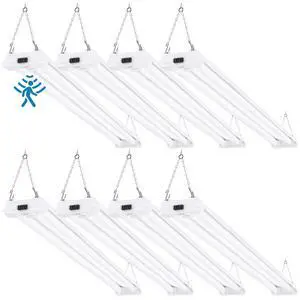 Sunco Motion Sensor 4ft LED Shop Light, Garage Lights Ceiling LED Plug-in Fixtures, 40W, 5000K Daylight, 4300 Lumens, Frosted, Motion Activated, Linkable Suspension Mount, ETL 8 Pack Sunco Motion Sensor 4ft LED Shop Light, Garage Lights Ceiling LED Plug-in Fixtures, 40W, 5000K Daylight, 4300 Lumens, Frosted, Motion Activated, Linkable Suspension Mount, ETL 8 Pack