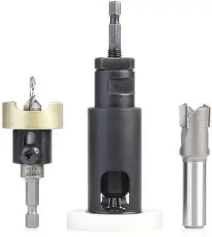 Carbide Tipped Countersink Drill Bit with, Ball Bearing with Plug Planer and Cutter Set, AMS-626, 3-Pc Carbide Tipped Countersink Drill Bit with, Ball Bearing with Plug Planer and Cutter Set, AMS-626, 3-Pc