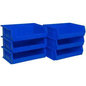 30255 AkroBins Plastic Storage Bins, Space-Saving Stackable Bins for Garage, Pantry, Craft Organization, 11" x 16" x 5", Blue, 6-Pack 30255 AkroBins Plastic Storage Bins, Space-Saving Stackable Bins for Garage, Pantry, Craft Organization, 11" x 16" x 5", Blue, 6-Pack