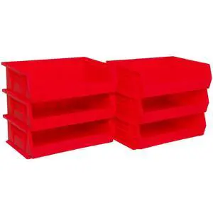 30255 AkroBins Plastic Storage Bins, Space-Saving Stackable Bins for Garage, Pantry, Craft Organization, 11" x 16" x 5", Red, 6-Pack 30255 AkroBins Plastic Storage Bins, Space-Saving Stackable Bins for Garage, Pantry, Craft Organization, 11" x 16" x 5", Red, 6-Pack
