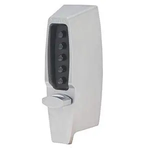 710826D Kaba 7100 Series Metal Mechanical Pushbutton Auxiliary Lock with Thumbturn, 25mm Tubular Deadbolt, Flat Front Face Plate, 60mm Backset, Satin Chrome Finish 710826D Kaba 7100 Series Metal Mechanical Pushbutton Auxiliary Lock with Thumbturn, 25mm Tubular Deadbolt, Flat Front Face Plate, 60mm Backset, Satin Chrome Finish