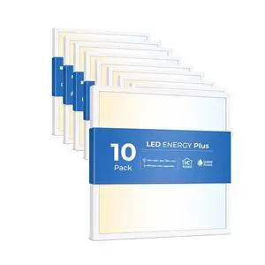 10 Pack 2x2 LED Flat Panel Light for Drop Ceiling, 5200lm Selectable 20W/25W/30W/35W/40W, Color Temperature 3000K/3500K/4000K/5000K/6500K, 0-10V Dimmable, 120-277V, ETL, DLC 10 Pack 2x2 LED Flat Panel Light for Drop Ceiling, 5200lm Selectable 20W/25W/30W/35W/40W, Color Temperature 3000K/3500K/4000K/5000K/6500K, 0-10V Dimmable, 120-277V, ETL, DLC