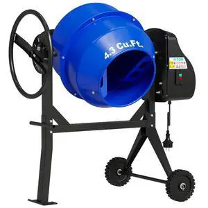 Electric Cement Mixer, 4.3 Cu.Ft. 450W 3/5HP Portable Concrete Mixer Machine with Wheels & Stand Steel for Stucco, Mortar, Feed Mixing, Ideal for Construction & Farm Use, Blue Electric Cement Mixer, 4.3 Cu.Ft. 450W 3/5HP Portable Concrete Mixer Machine with Wheels & Stand Steel for Stucco, Mortar, Feed Mixing, Ideal for Construction & Farm Use, Blue