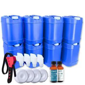5-Gallon Stackable Water Storage Containers, Water Treatment, 12 Lids + 4 Spigot, Easy Fill, Survial Supply Emergency Water Storage for Disaster Preparedness, 40 Gallon (8 Tank) 5-Gallon Stackable Water Storage Containers, Water Treatment, 12 Lids + 4 Spigot, Easy Fill, Survial Supply Emergency Water Storage for Disaster Preparedness, 40 Gallon (8 Tank)