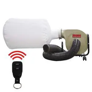 1HP 6.5AMP Wall-mount Dust Collector with Remote Control and 2-micron Dust Filter Bag 550CFM Air Flow DC30A-1 1HP 6.5AMP Wall-mount Dust Collector with Remote Control and 2-micron Dust Filter Bag 550CFM Air Flow DC30A-1