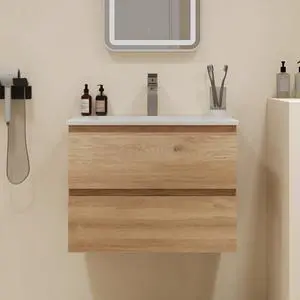 Floating Bathroom Vanity with Sink Wall Mounted Cabinet with 2 Drawers, Moisture-Resistant MDF,Large Storage for Small Space (24") Floating Bathroom Vanity with Sink Wall Mounted Cabinet with 2 Drawers, Moisture-Resistant MDF,Large Storage for Small Space (24")
