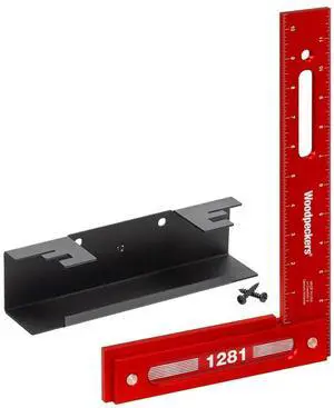 Precision Woodworking Square, 12 Inch, Aluminum, USA Made, Feature Packed Square, Self Standing, Shoulder Lip, Laser Engraved Scales Precision Woodworking Square, 12 Inch, Aluminum, USA Made, Feature Packed Square, Self Standing, Shoulder Lip, Laser Engraved Scales