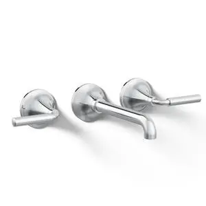 T26439-4-CP Tone Wall-Mount Bathroom Sink Faucet Set, Bathroom Faucet with Two Lever Handles, Polished Chrome T26439-4-CP Tone Wall-Mount Bathroom Sink Faucet Set, Bathroom Faucet with Two Lever Handles, Polished Chrome