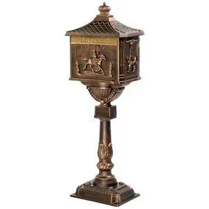 Cast Aluminum Mailbox, Locking Residential Mailboxes for Outside with Keys, Rust-Proof Large Security Postal Mailbox (Bronze) Cast Aluminum Mailbox, Locking Residential Mailboxes for Outside with Keys, Rust-Proof Large Security Postal Mailbox (Bronze)