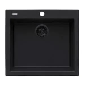 22 x 20 inch epiGranite Drop-in Topmount Granite Composite Quartz Single Bowl Wet Bar Prep Sink - Midnight Black - RVG1022BK 22 x 20 inch epiGranite Drop-in Topmount Granite Composite Quartz Single Bowl Wet Bar Prep Sink - Midnight Black - RVG1022BK
