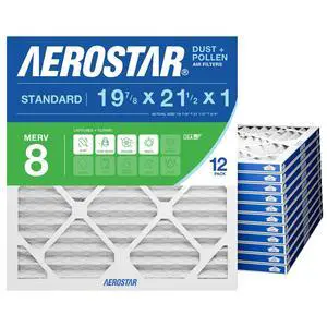 19 7/8x21 1/2x1 MERV 8 High Efficiency Pleated Air Filter, 12-Pack, Electrostatic AC Furnace HVAC Replacement, Captures Dust Pollen Pet Dander Mold Lint (19.875x21.5x0.75) 19 7/8x21 1/2x1 MERV 8 High Efficiency Pleated Air Filter, 12-Pack, Electrostatic AC Furnace HVAC Replacement, Captures Dust Pollen Pet Dander Mold Lint (19.875x21.5x0.75)