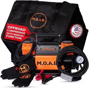 M.O.A.B. Dual Air Compressor for 4x4 Offroad Vehicles, Fast Inflation, 12V Power, Easy to Use, Storage Bag M.O.A.B. Dual Air Compressor for 4x4 Offroad Vehicles, Fast Inflation, 12V Power, Easy to Use, Storage Bag