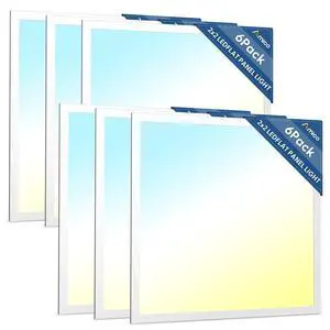6 Pack 2x2 LED Flat Panel Light 5000LM Adjustable, 0-10V Dimmable Troffer LED Drop Ceiling Light Fixtures, 4000K/5000K/6500K Selectable for Office - Dustproof ETL Listed, FCC, DLC 6 Pack 2x2 LED Flat Panel Light 5000LM Adjustable, 0-10V Dimmable Troffer LED Drop Ceiling Light Fixtures, 4000K/5000K/6500K Selectable for Office - Dustproof ETL Listed, FCC, DLC