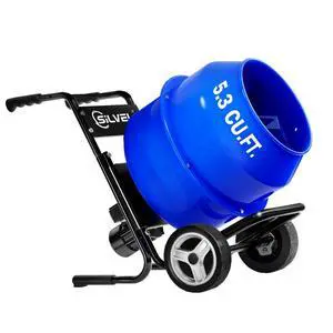 5.3 Cu.Ft. Cart-Mounted Concrete Mixer 750W 1HP Electric Cement Mixer, Heavy Duty Mixing Machine for Mortar, Stucco, Grout & Fodder, Blue 5.3 Cu.Ft. Cart-Mounted Concrete Mixer 750W 1HP Electric Cement Mixer, Heavy Duty Mixing Machine for Mortar, Stucco, Grout & Fodder, Blue