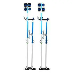 Blue Enhanced Stable Double Design Support Drywall Stilts 48-64'' Inch Height Adjustable Lifts Aluminum Tool for Painting Finishing Pruning Branches Cleaning Blue Enhanced Stable Double Design Support Drywall Stilts 48-64'' Inch Height Adjustable Lifts Aluminum Tool for Painting Finishing Pruning Branches Cleaning